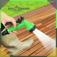 RealG RC-K-1438 Zahradní hadice s pistolí, flexibilní, 2,5 - 7,5 m, zelená