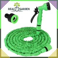 RealG RC-K-1438 Zahradní hadice s pistolí, flexibilní, 2,5 - 7,5 m, zelená