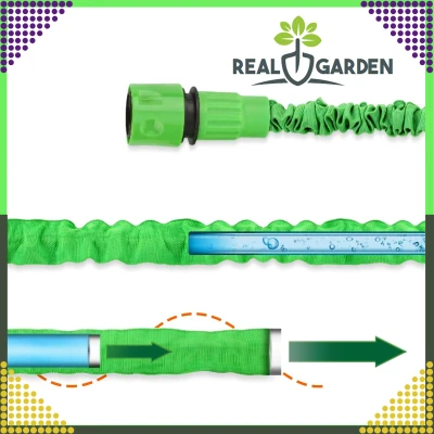 RealG RC-K-1438 Zahradní hadice s pistolí, flexibilní, 2,5 - 7,5 m, zelená