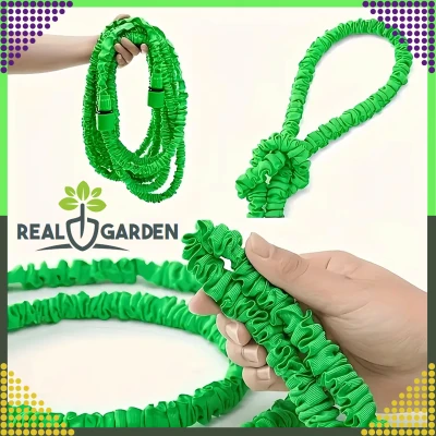 RealG RC-K-1438 Zahradní hadice s pistolí, flexibilní, 2,5 - 7,5 m, zelená