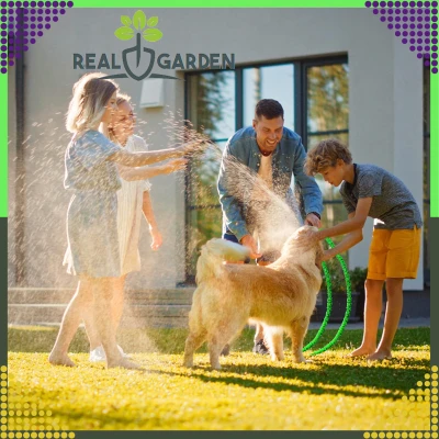 RealG RC-K-1438 Zahradní hadice s pistolí, flexibilní, 2,5 - 7,5 m, zelená