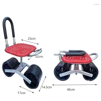 RealG RC-K-2109 Zahradní pojízdná stolička na kolečkách, otočná 360°
