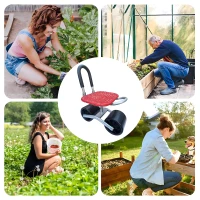 RealG RC-K-2109 Zahradní pojízdná stolička na kolečkách, otočná 360°