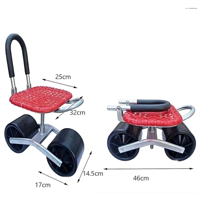 RealG RC-K-2109 Zahradní pojízdná stolička na kolečkách, otočná 360°