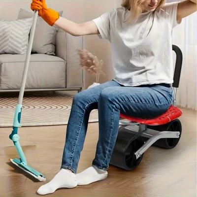 RealG RC-K-2109 Zahradní pojízdná stolička na kolečkách, otočná 360°
