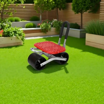 RealG RC-K-2109 Zahradní pojízdná stolička na kolečkách, otočná 360°