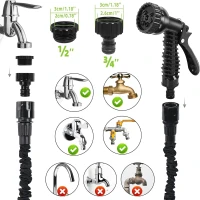 RealG RC-K-2171 Zahradní hadice s pistolí, flexibilní, 30 m, černá