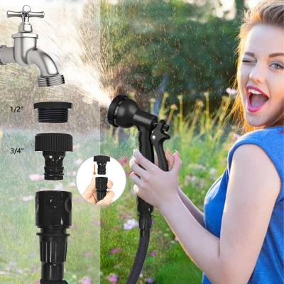 RealG RC-K-2171 Zahradní hadice s pistolí, flexibilní, 30 m, černá