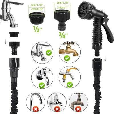 RealG RC-K-2171 Zahradní hadice s pistolí, flexibilní, 30 m, černá