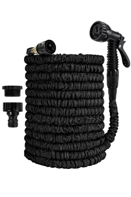 RealG RC-K-2171 Zahradní hadice s pistolí, flexibilní, 30 m, černá
