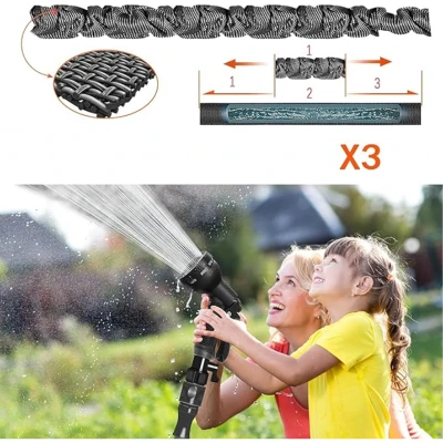 RealG RC-K-2171 Zahradní hadice s pistolí, flexibilní, 30 m, černá
