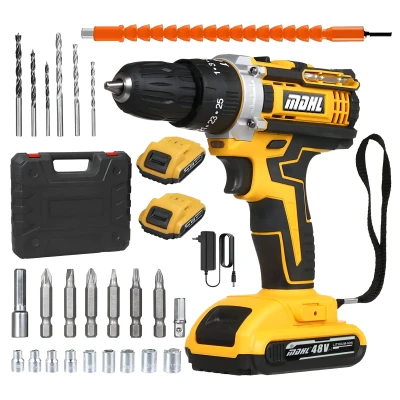 RealG RC-K-1974 Příklepová aku vrtačka-šroubovák, 2x aku, nástavce, LED