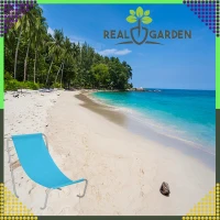 RealG RC-K-871 Plážové rozkládací lehátko, světle modré