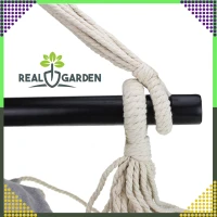 RealG RC-K-573 Brazílske závesné hojdacie kreslo s vankúšmi 130 x 100 cm, šedo-béžové