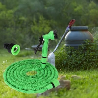 RealG RC-K-1439 Zahradní hadice s pistolí, flexibilní, 5-15 m, zelená