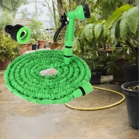 RealG RC-K-1439 Zahradní hadice s pistolí, flexibilní, 5-15 m, zelená