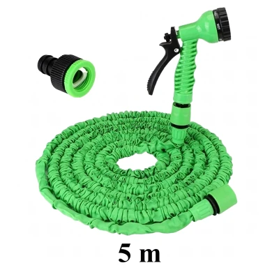 RealG RC-K-1439 Zahradní hadice s pistolí, flexibilní, 5-15 m, zelená