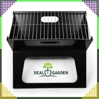 RealG RC-K-937 Přenosný skládací turistický zahradní gril na uhlí, 43,5 × 27,5 × 38 cm, kufřík