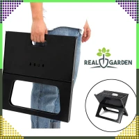 RealG RC-K-937 Přenosný skládací turistický zahradní gril na uhlí, 43,5 × 27,5 × 38 cm, kufřík