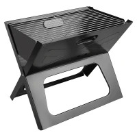 RealG RC-K-937 Přenosný skládací turistický zahradní gril na uhlí, 43,5 × 27,5 × 38 cm, kufřík