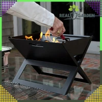 RealG RC-K-937 Přenosný skládací turistický zahradní gril na uhlí, 43,5 × 27,5 × 38 cm, kufřík