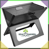RealG RC-K-937 Přenosný skládací turistický zahradní gril na uhlí, 43,5 × 27,5 × 38 cm, kufřík