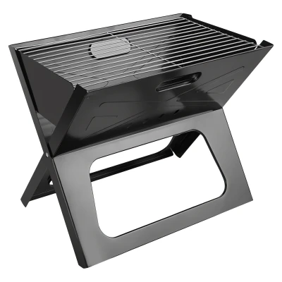 RealG RC-K-937 Přenosný skládací turistický zahradní gril na uhlí, 43,5 × 27,5 × 38 cm, kufřík
