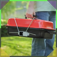 RealG RC-K-935 Skládací kempingový přenosný zahradní gril s poklicí