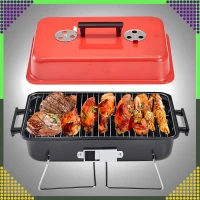 RealG RC-K-935 Skládací kempingový přenosný zahradní gril s poklicí