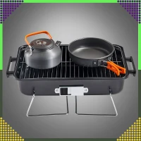 RealG RC-K-935 Skládací kempingový přenosný zahradní gril s poklicí