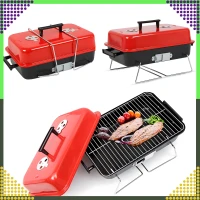 RealG RC-K-935 Skládací kempingový přenosný zahradní gril s poklicí