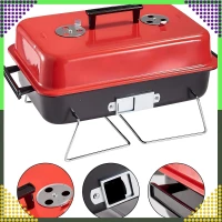 RealG RC-K-935 Skládací kempingový přenosný zahradní gril s poklicí