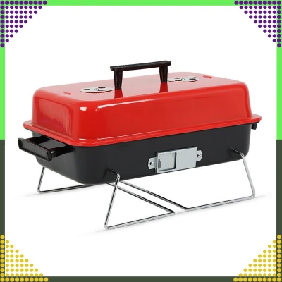 RealG RC-K-935 Skládací kempingový přenosný zahradní gril s poklicí