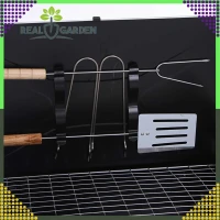 RealG RC-K-934 Turistický skládací přenosný gril, kufřík + grilovací nářadí