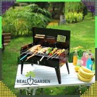 RealG RC-K-934 Turistický skládací přenosný gril, kufřík + grilovací nářadí
