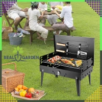 RealG RC-K-934 Turistický skládací přenosný gril, kufřík + grilovací nářadí