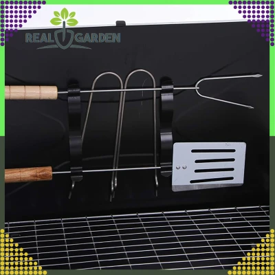 RealG RC-K-934 Turistický skládací přenosný gril, kufřík + grilovací nářadí