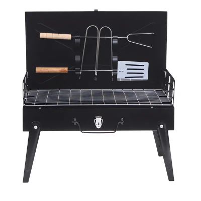 RealG RC-K-934 Turistický skládací přenosný gril, kufřík + grilovací nářadí