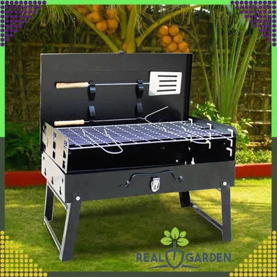 RealG RC-K-934 Turistický skládací přenosný gril, kufřík + grilovací nářadí