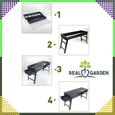 RealG RC-K-936 Přenosný skládací gril na dřevěné uhlí