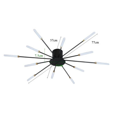 RealG 1244 Stropní LED lustr Ohňostroj 12 W, 220 V, 1350 lm, 12 ramen