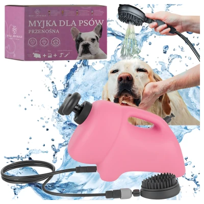 RealG RC-K-1603 Ruční sprcha pro mytí psů a koček 8 l, růžová