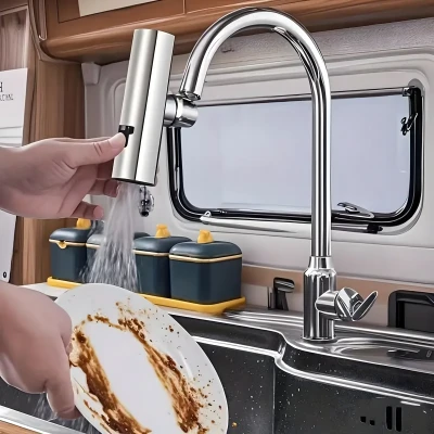 RealG 1063 Nástavec perlátoru na kuchyňský kohoutek, 3 funkce, chrom