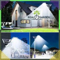 RealG RC-K-1329 Zahradní solární pouliční lampa 200 W, 247 LED, 3600 lm, 3000K, IP67