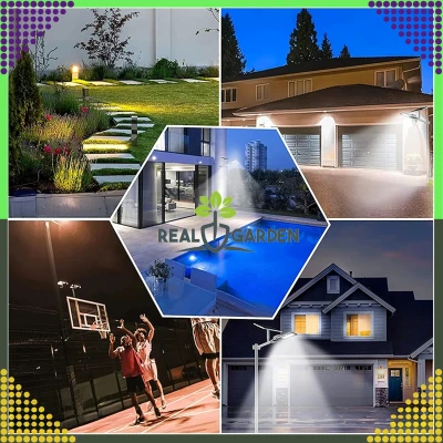 RealG RC-K-1329 Zahradní solární pouliční lampa 200 W, 247 LED, 3600 lm, 3000K, IP67