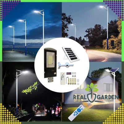 RealG RC-K-1329 Zahradní solární pouliční lampa 200 W, 247 LED, 3600 lm, 3000K, IP67