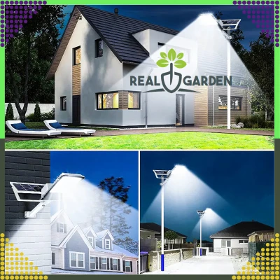 RealG RC-K-1329 Zahradní solární pouliční lampa 200 W, 247 LED, 3600 lm, 3000K, IP67