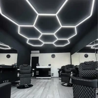 RealG RC-K-2077 LED osvetľovací panel v tvare šesťuholníka, 280 W, 6500 K, 257 × 244 cm