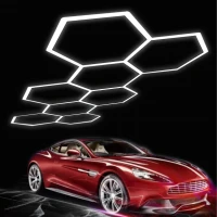 RealG RC-K-2077 LED osvetľovací panel v tvare šesťuholníka, 280 W, 6500 K, 257 × 244 cm