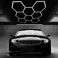 RealG RC-K-2077 LED osvetľovací panel v tvare šesťuholníka, 280 W, 6500 K, 257 × 244 cm